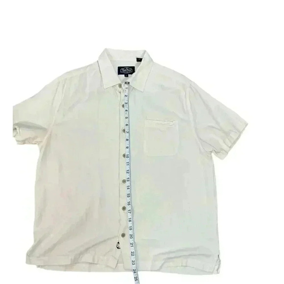 Nat Nash Shirt Men's Large Off White Textured Chevron Silk Cotton - Picture 7 of 9